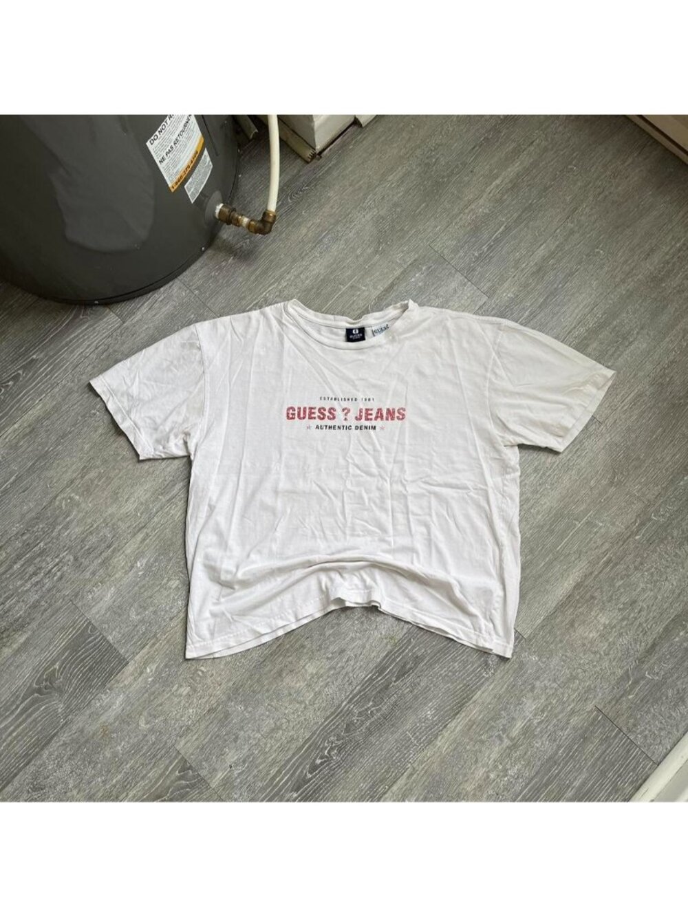 White / Red / Black Vintage 90’s Guess Jeans Graphic T-Shirt